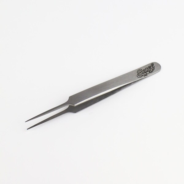 Excel Blades Straight Point Tweezers Needle Point Precision Tweezers Silver, 12pk 30418 - main